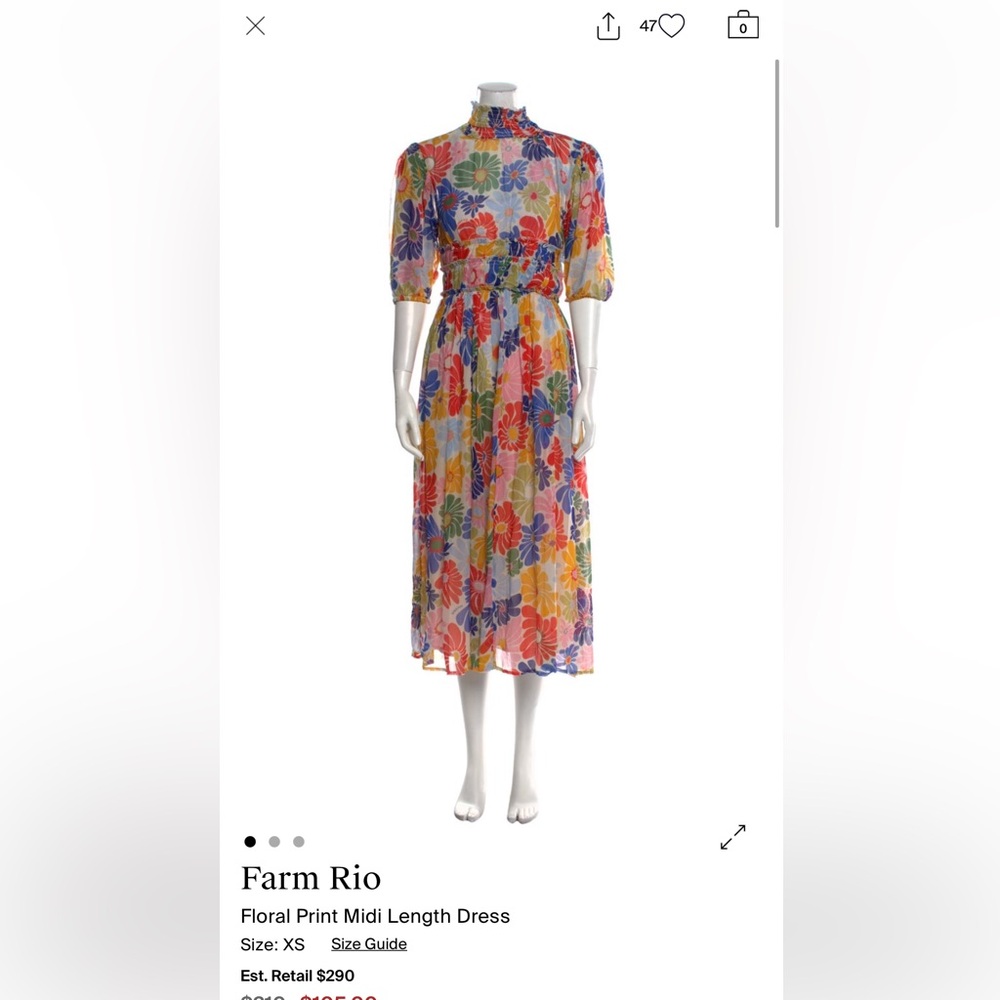 Farm rio Floral Multicolor Maxi Dress small